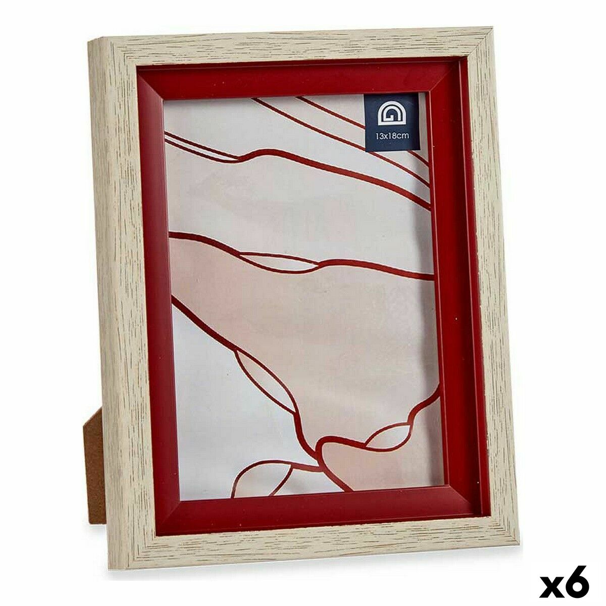 Cornice Portafoto Gift Decor Marrone Rosso Legno Vetro Cristallo polistirene Plastica (6 Unità)