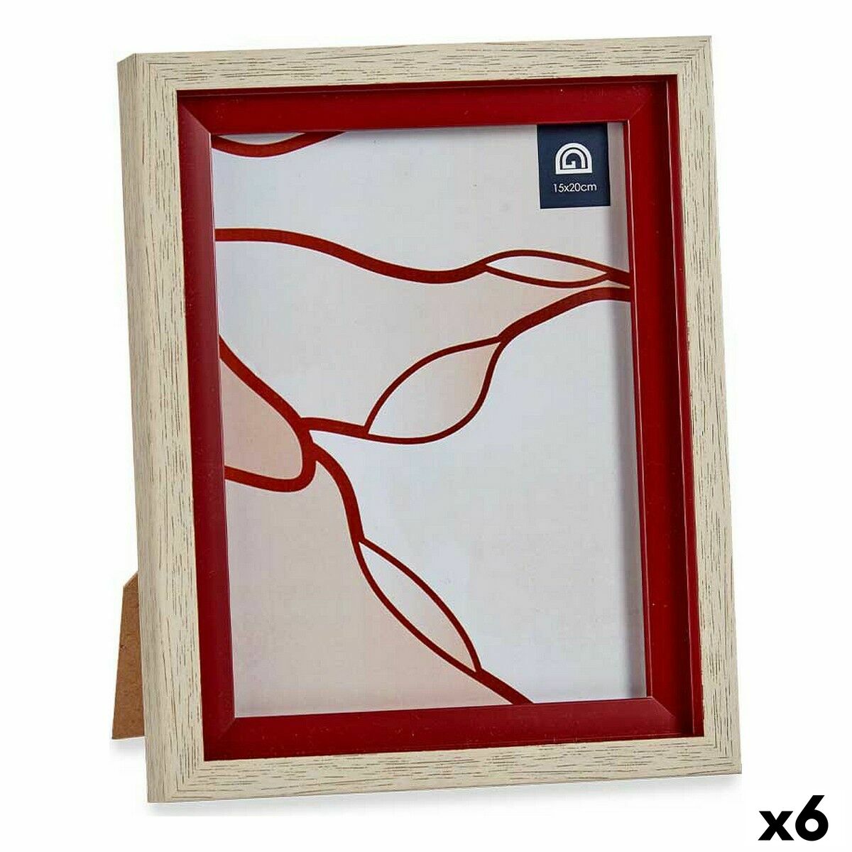 Cornice Portafoto Gift Decor Marrone Rosso Legno Vetro Cristallo polistirene Plastica (6 Unità)