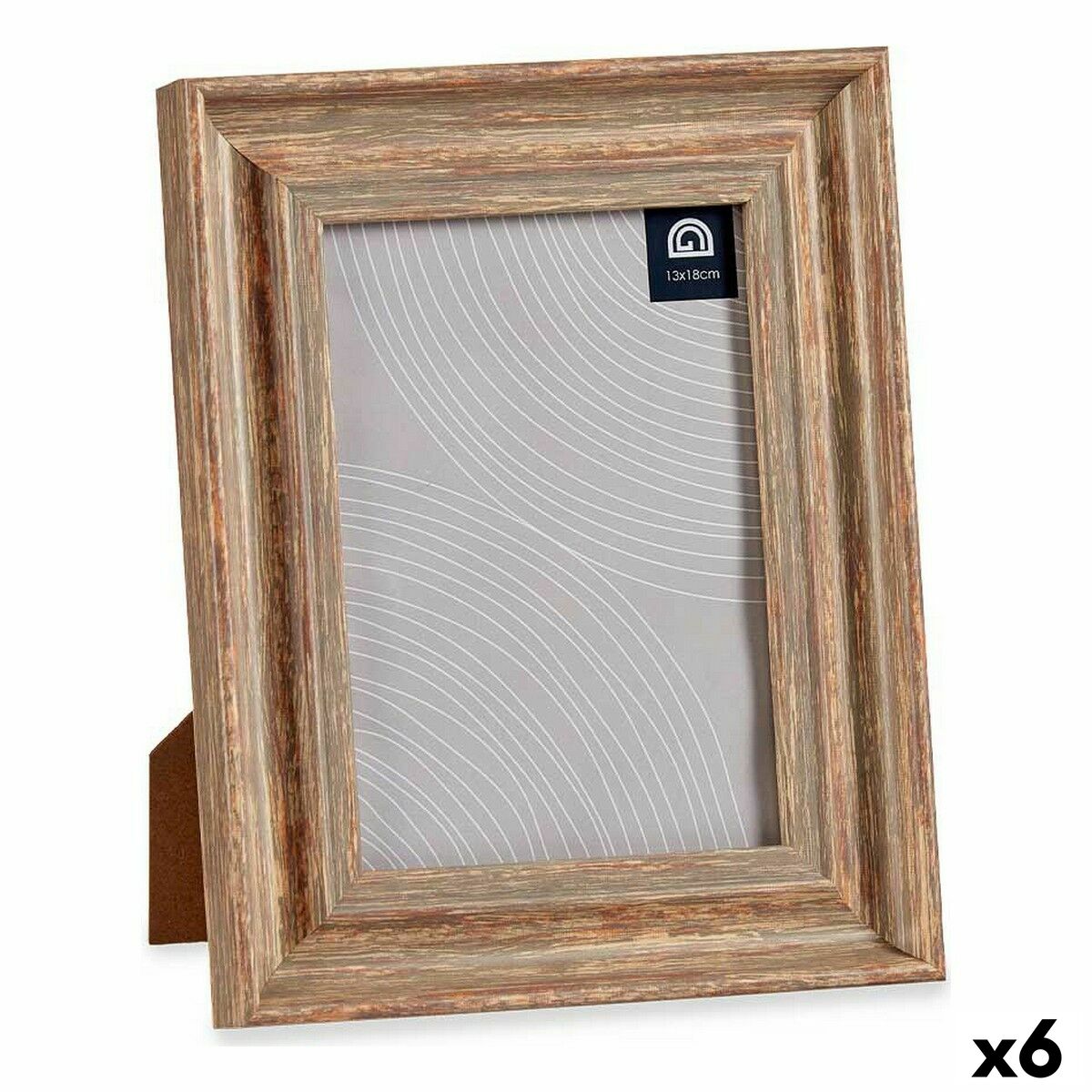 Cornice Portafoto Gift Decor Marrone Rame Legno Vetro Cristallo polistirene Plastica (6 Unità)