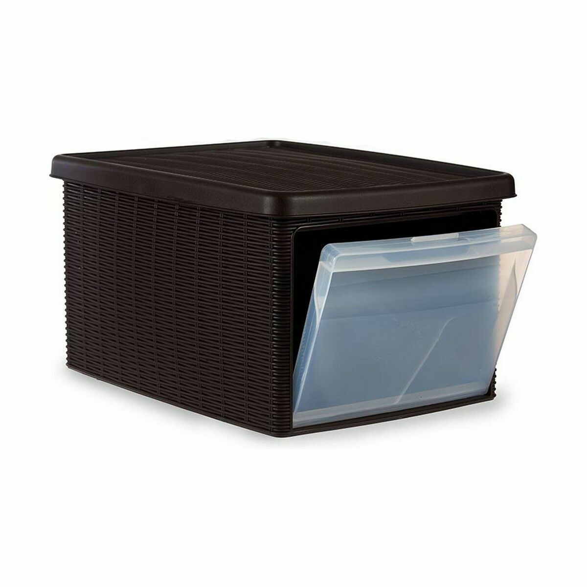 Scatola portaoggetti con coperchio Stefanplast Elegance Marrone Plastica Laterale (5 Unità) - Immagine 2