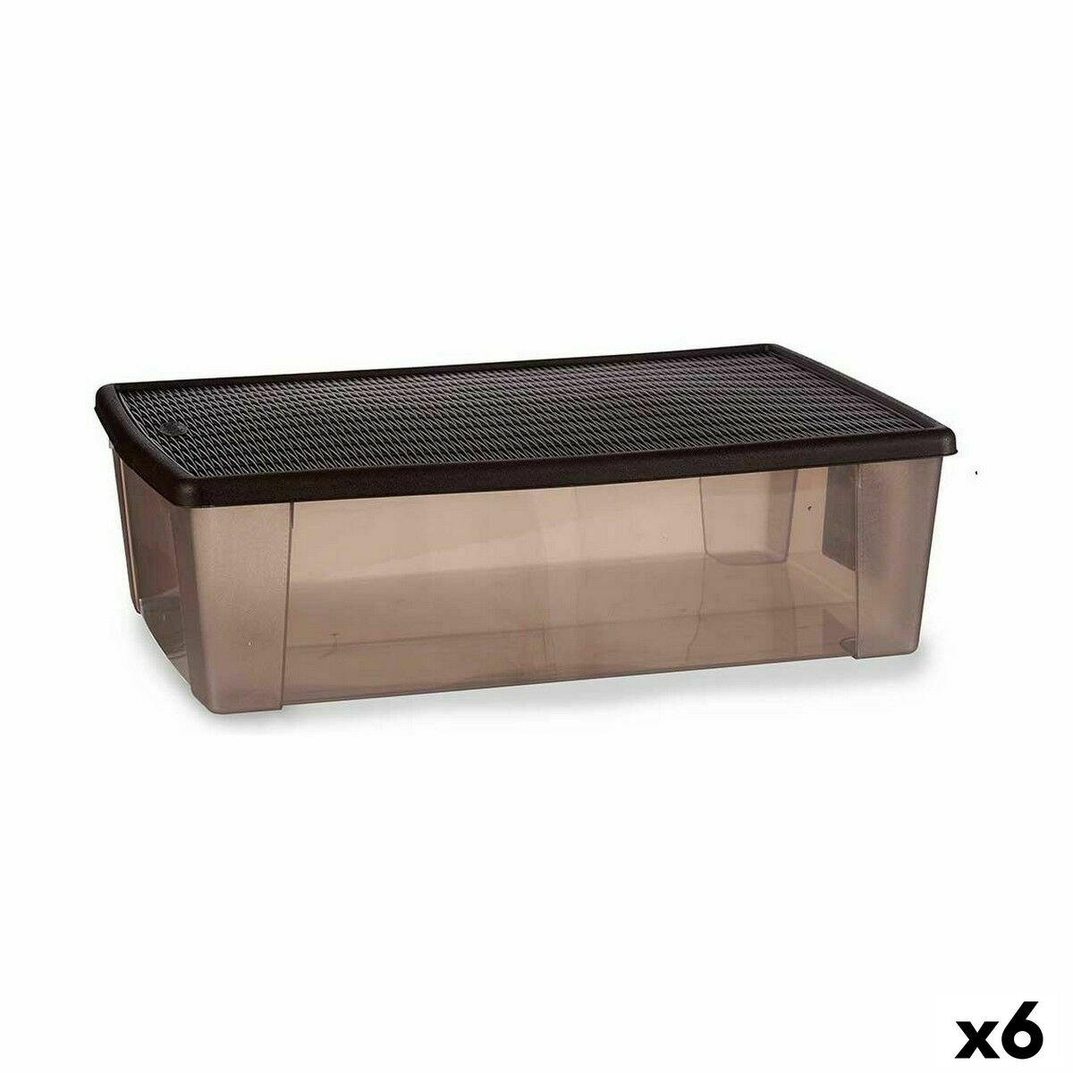 Scatola portaoggetti con coperchio Stefanplast Elegance Marrone Plastica 30 L (6 Unità) - Immagine 1
