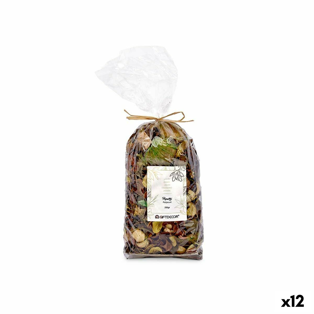 Fiori Decorativi Gift Decor Verde Naturale 200 g 12 x 28 x 10 cm Gelsomino (12 Unità)