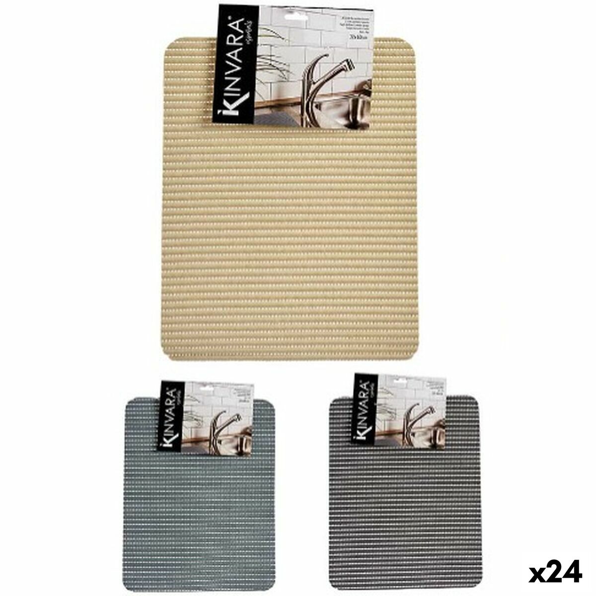 Tappetino Antiscivolo Kinvara Plastica 40 x 1 x 32 cm (24 Unità)