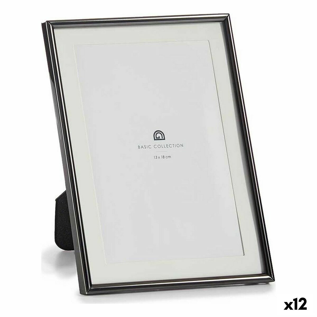 Cornice Portafoto Gift Decor Nero Cristallo Acciaio (12 Unità)