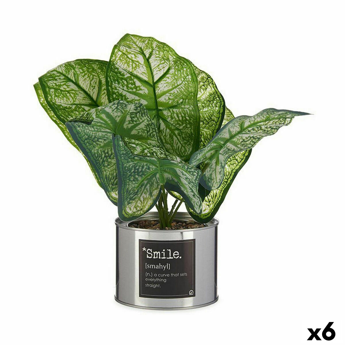 Pianta Decorativa Ibergarden Metallo Plastica Caladio 26 x 26 x 26 cm (6 Unità)