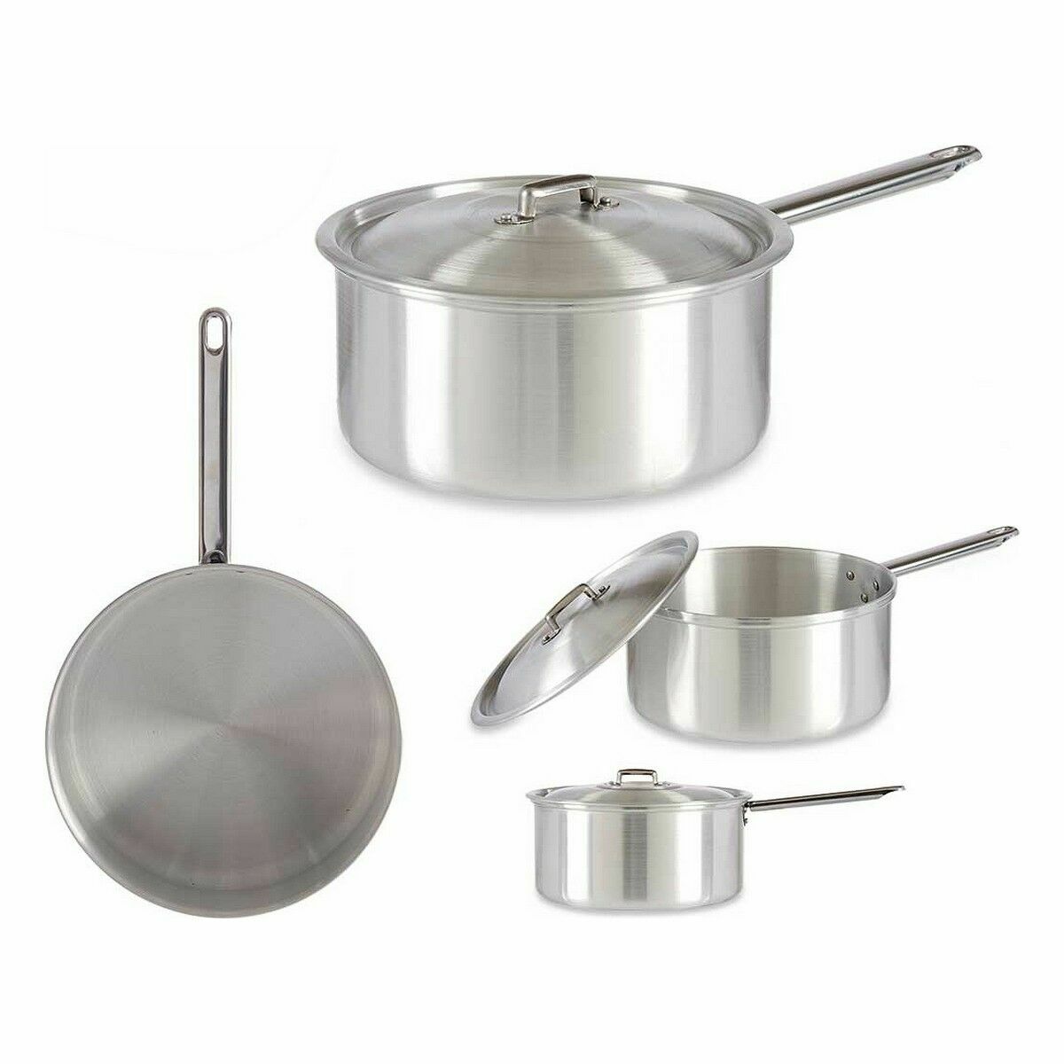 Casseruola con Coperchio Kinvara Argentato Alluminio Ø 24 cm 5 L 43 x 15,5 x 26 cm 26 x 15,5 x 43 cm (10 Unità) - Immagine 2