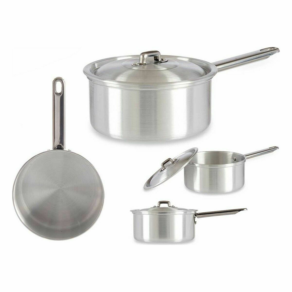 Casseruola con Coperchio Kinvara Argentato Alluminio Ø 16 cm 1,5 L 30 x 10,5 x 18 cm 30,5 x 9 x 18 cm 18 x 10,5 x 30,5 cm (10 Un - Immagine 2