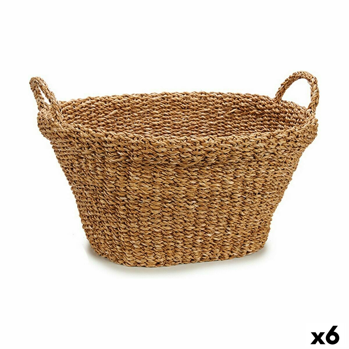 Cesto Gift Decor Marrone Alghe marine 32 L Con manici (6 Unità)