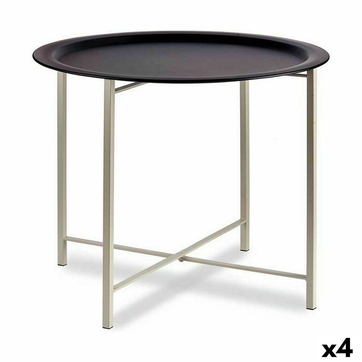 Tavolo aggiuntivo Gift Decor Bianco Nero 62 x 48,5 x 62 cm (4 Unità)