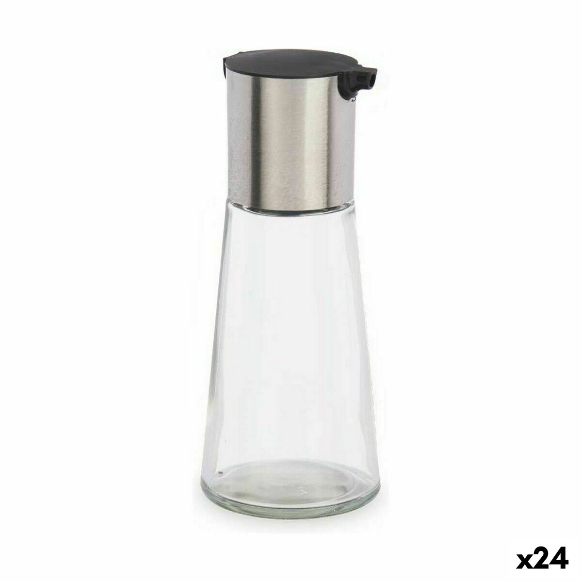 Oliera Vivalto Trasparente Argentato Argento Metallo Vetro Alluminio polipropilene 230 ml 7 x 17 x 7 cm (24 Unità)