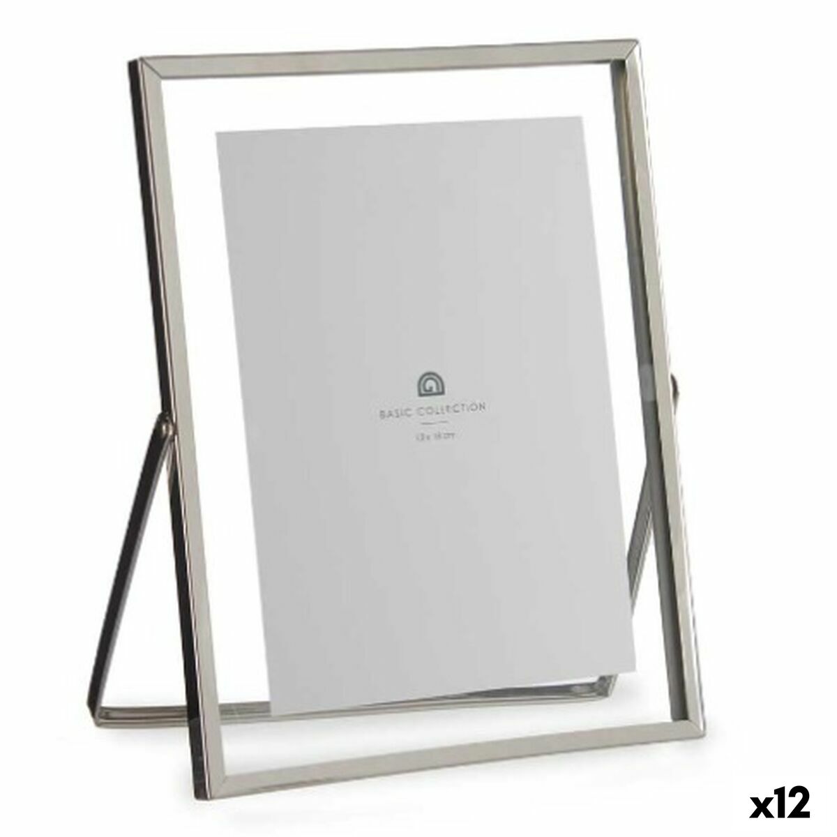Cornice Portafoto Gift Decor Argentato Metallo Vetro Plastica (12 Unità)