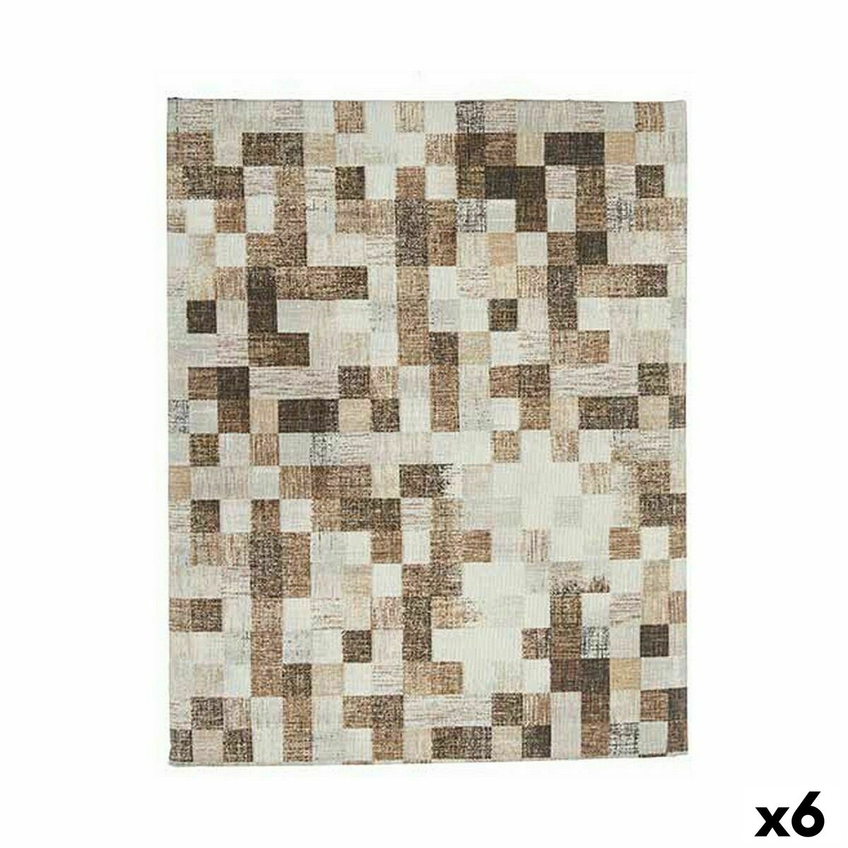 Tovaglia antimacchia Kinvara Beige Tela Antimacchia Quadri 140 x 180 cm (6 Unità)