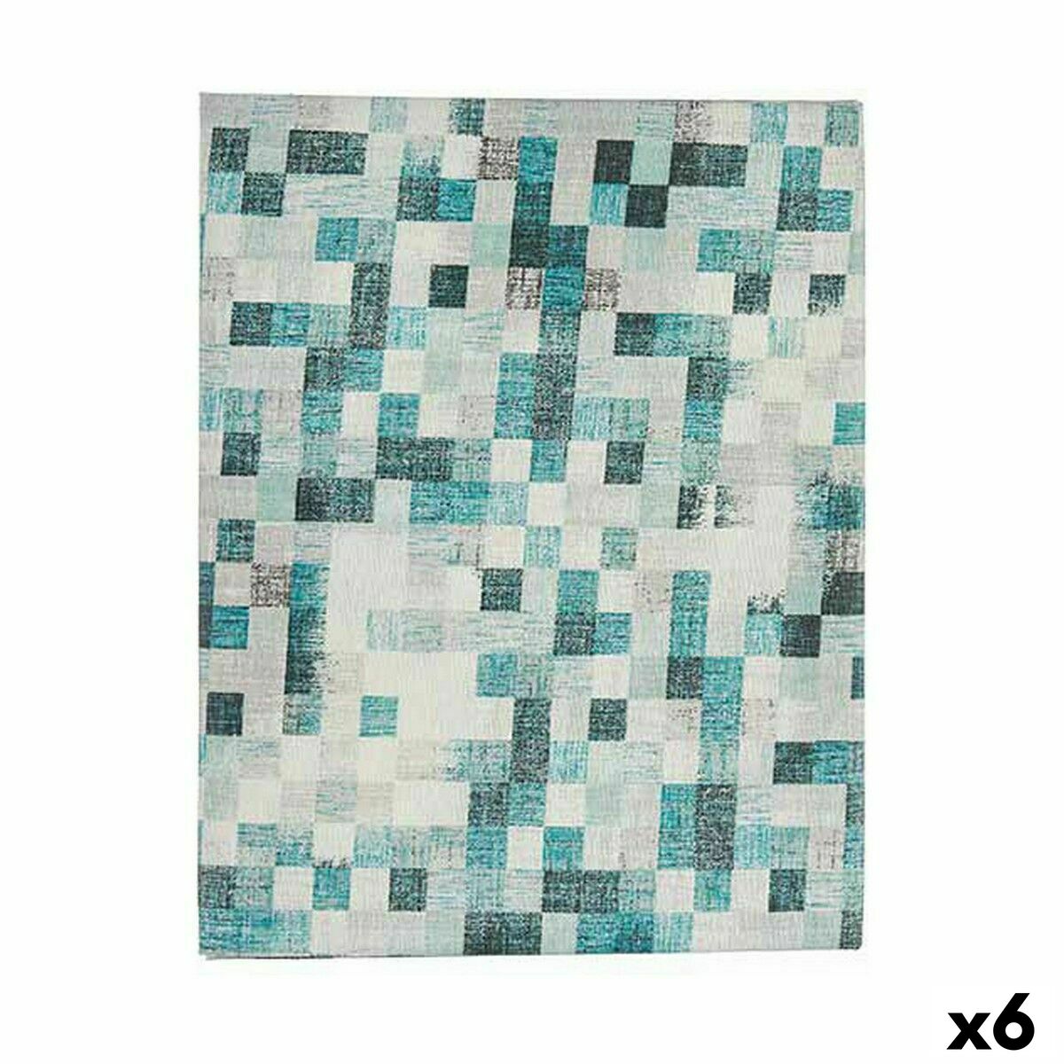 Tovaglia antimacchia Kinvara Azzurro Turchese Tela Antimacchia Quadri 140 x 180 cm (6 Unità)