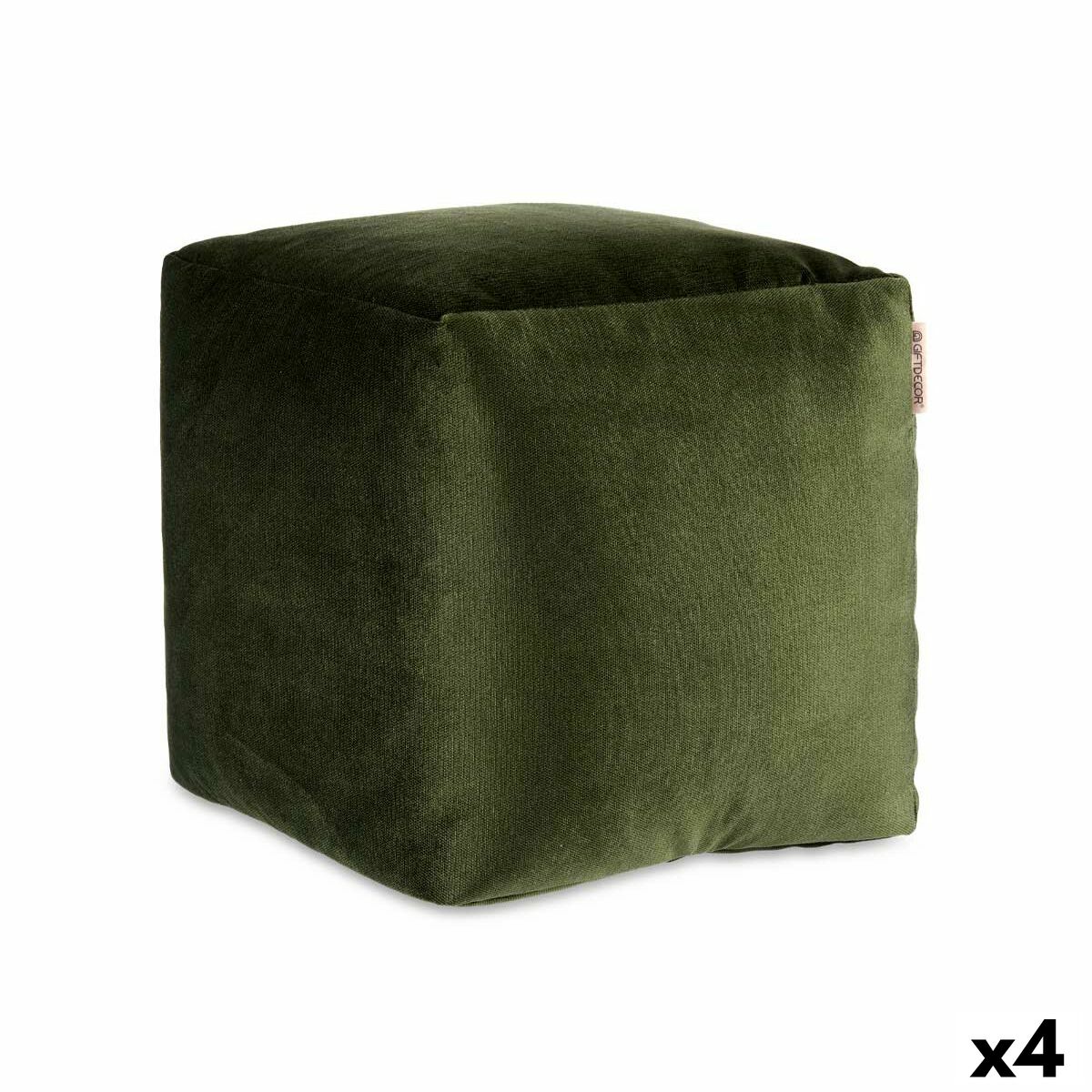 Puff Gift Decor Verde polistirene Velluto (4 Unità)