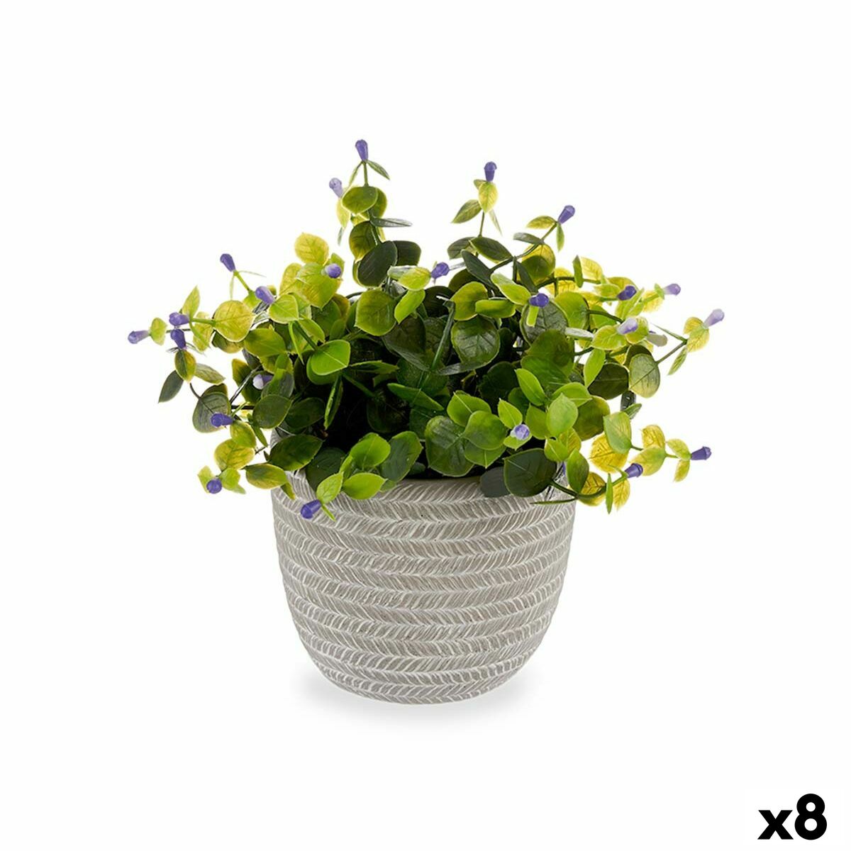 Pianta Decorativa Ibergarden Plastica Fiori 21 x 20,6 x 21 cm (8 Unità)