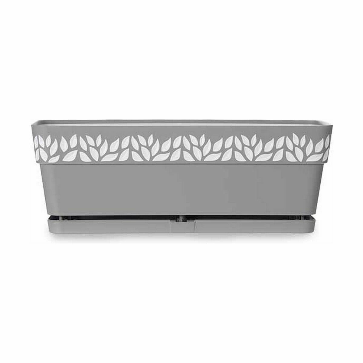 Vaso rettangolare da Balcone Stefanplast Cloe Grigio Plastica 49,5 x 17 x 19 cm (12 Unità) - Immagine 3