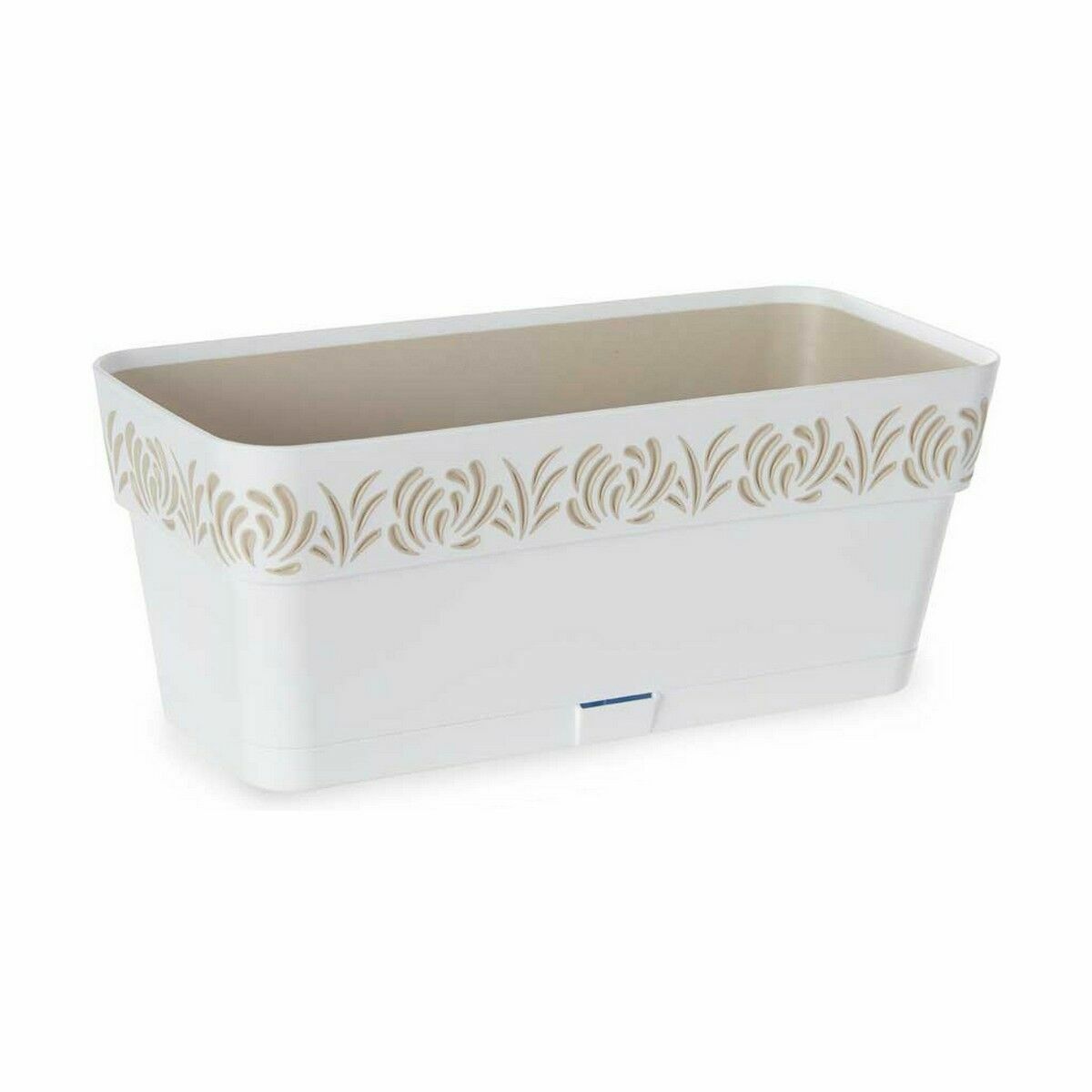 Vaso rettangolare da Balcone Stefanplast Gaia Bianco Plastica 13,3 x 12,3 x 29,3 cm (12 Unità) - Immagine 2