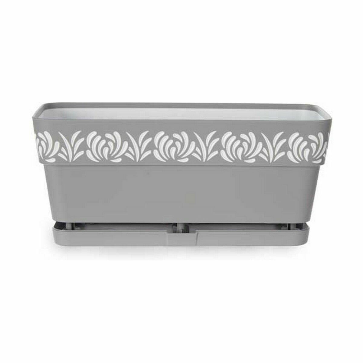 Vaso rettangolare da Balcone Stefanplast Gaia Grigio Plastica 13,3 x 12,3 x 29,3 cm (12 Unità) - Immagine 3