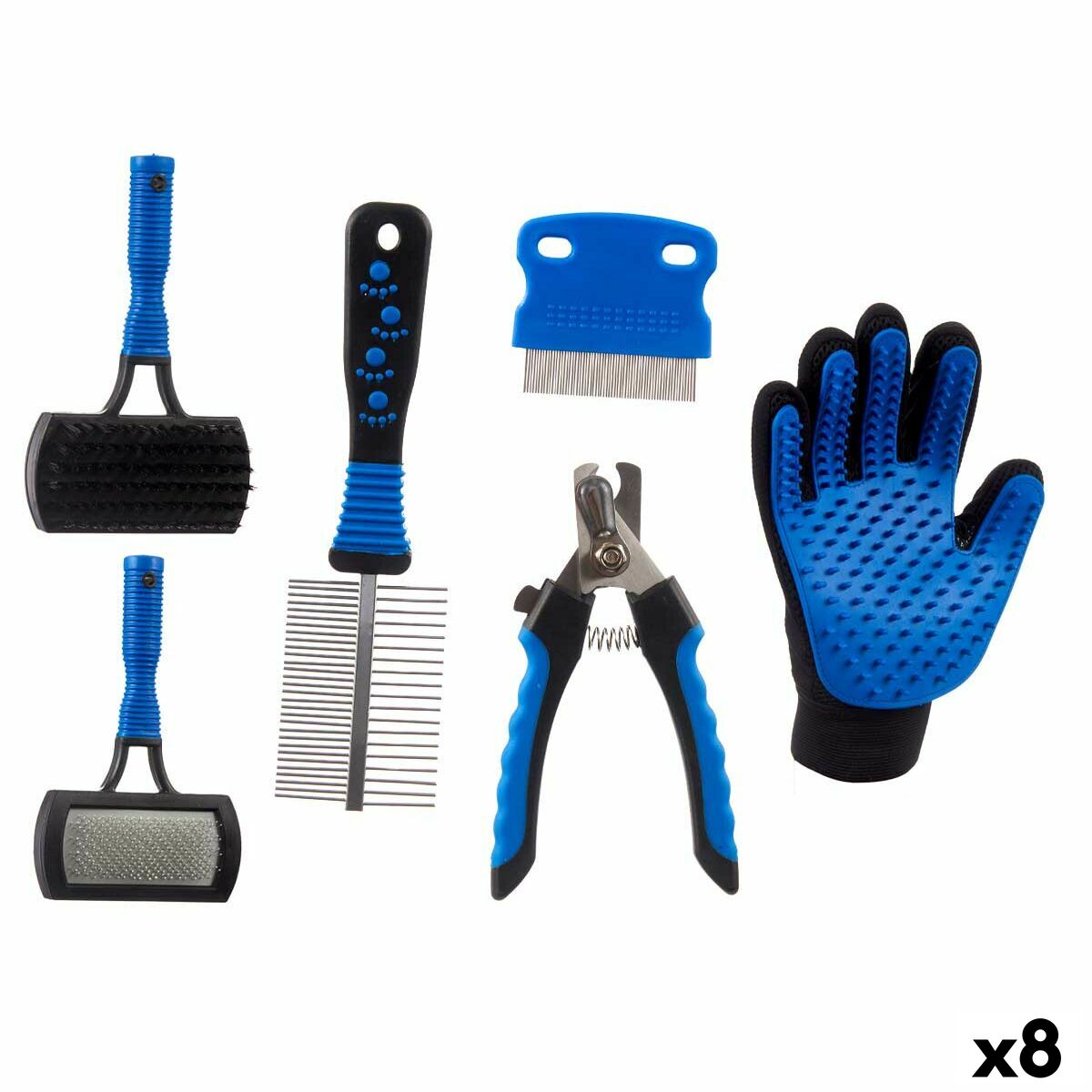 Set di igiene Mascow Azzurro Poliestere Stoffa TPR Animali Domestici (8 Unità)
