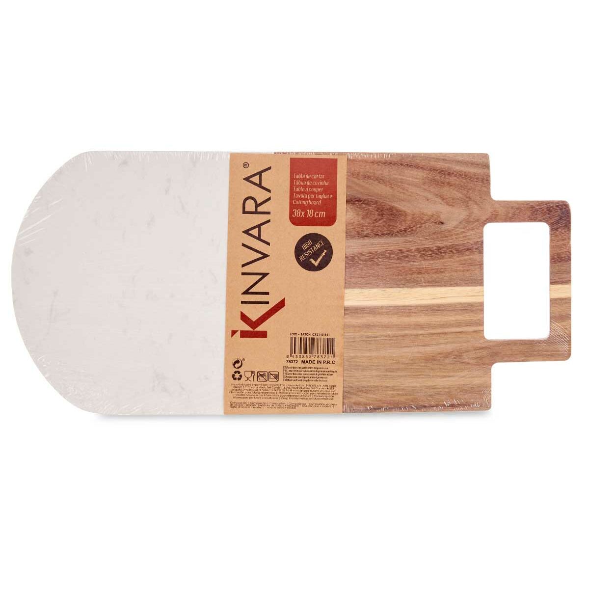 Tagliere Kinvara Bianco 18 x 1,5 x 38 cm (8 Unità) - Immagine 3