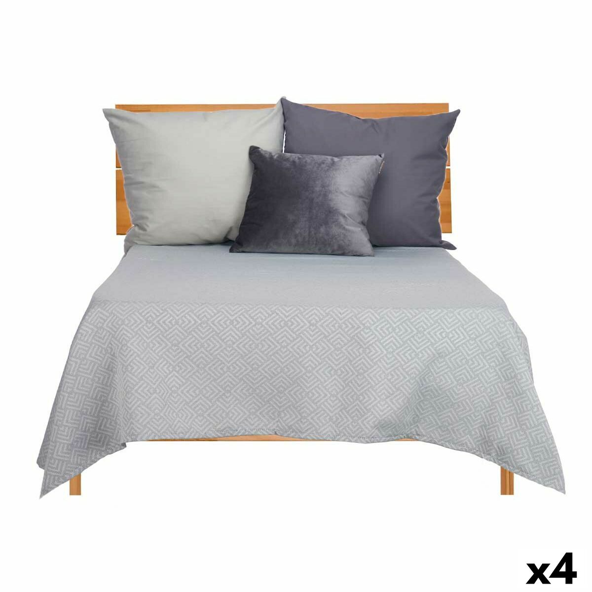 Trapunta Gift Decor Grigio 240 x 260 cm Geometrico (4 Unità)