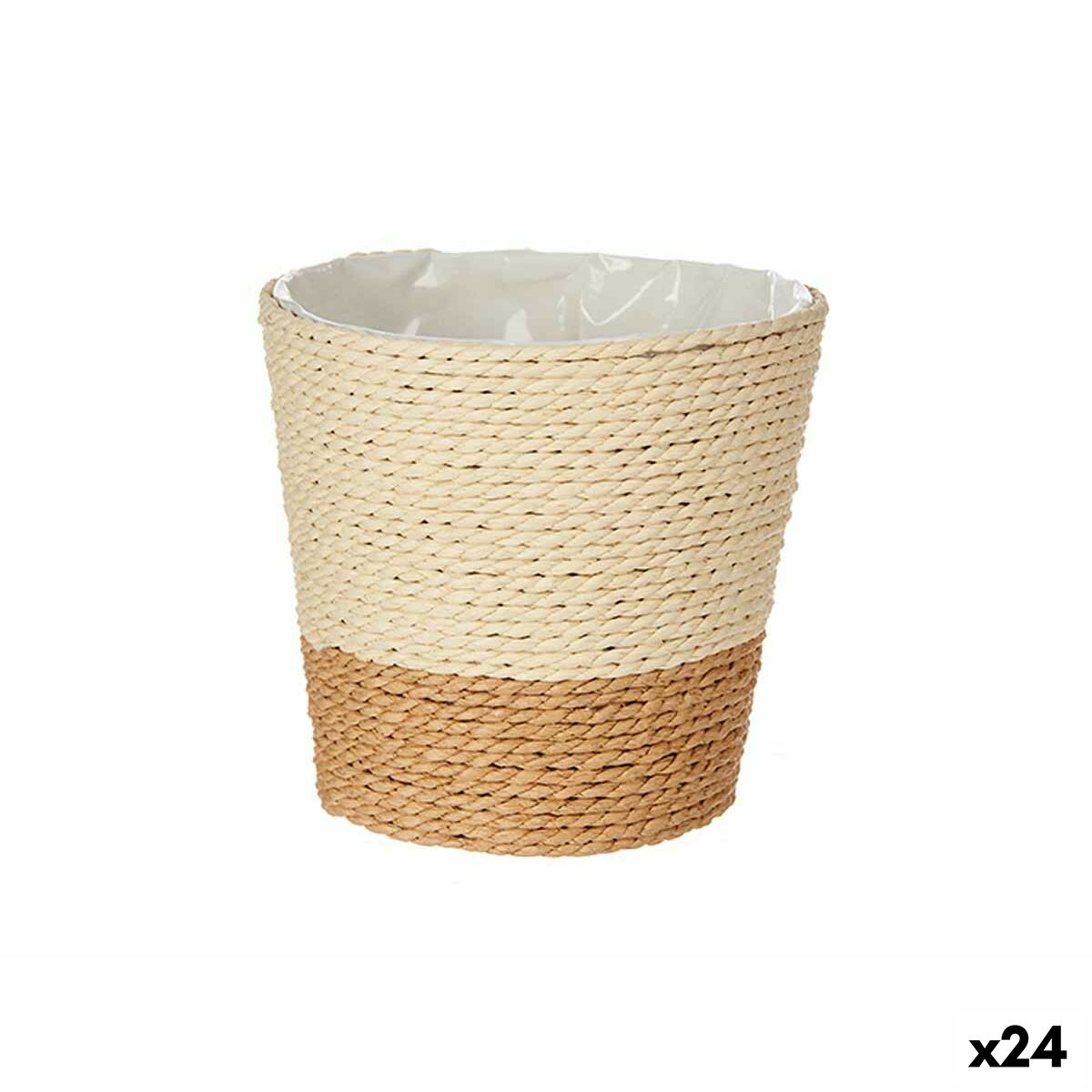 Vaso Ibergarden Marrone Corda Plastica 14 x 12,5 x 14 cm 14 x 13 x 14 cm (24 Unità)