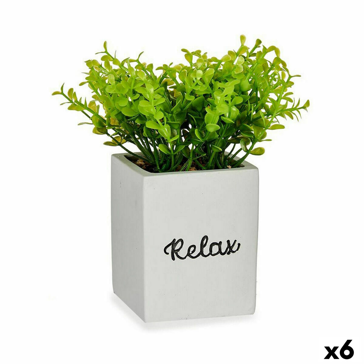 Pianta Decorativa Ibergarden Plastica Cemento Fogli Piccola 13 x 18 x 13 cm (6 Unità)