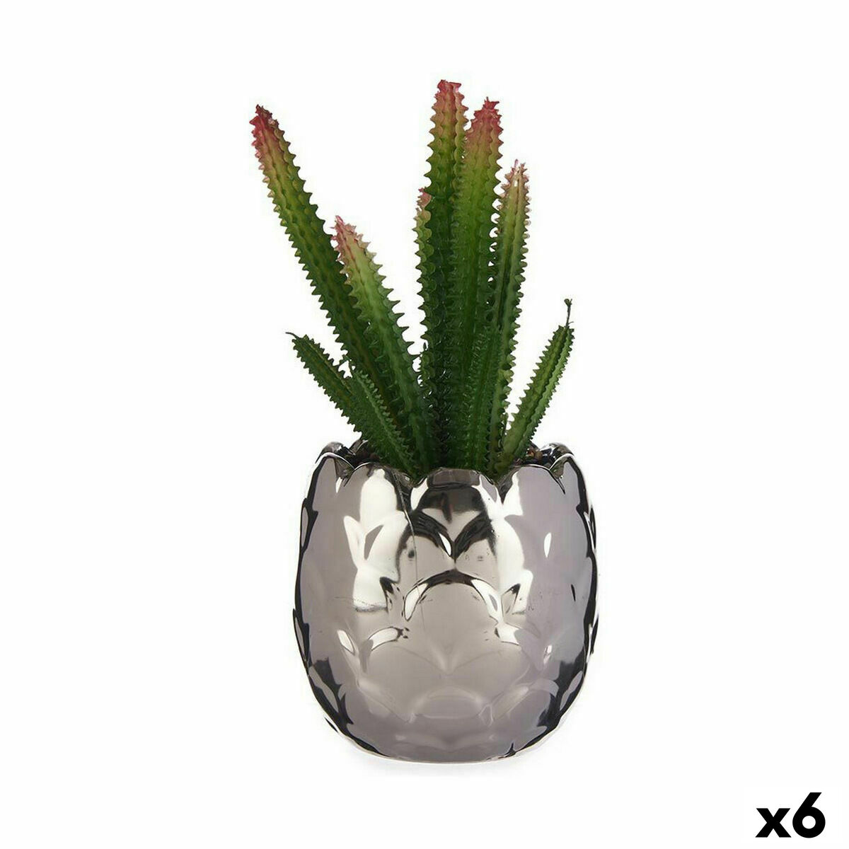 Pianta Decorativa Ibergarden Ceramica Plastica Cactus 10 x 20 x 10 cm (6 Unità)