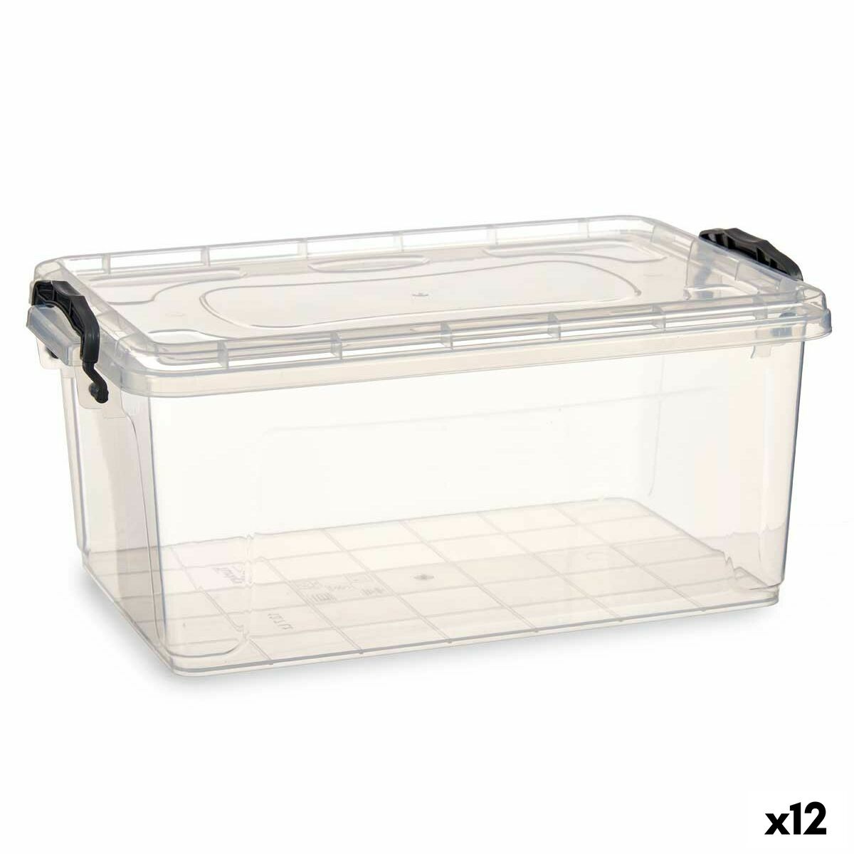 Scatola portaoggetti con coperchio Kipit Trasparente Plastica 13,7 L (12 Unità)
