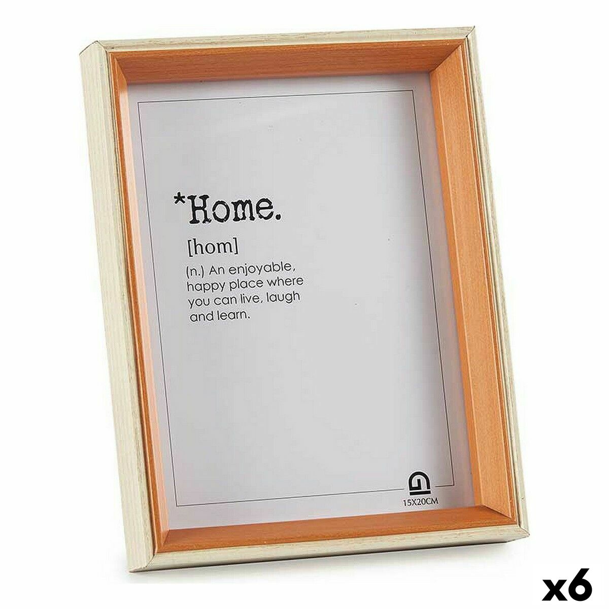 Cornice Portafoto Gift Decor Bianco Marrone Cristallo Legno MDF (6 Unità)