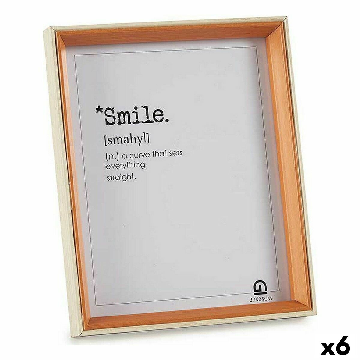 Cornice Portafoto Gift Decor Bianco Marrone Cristallo Legno MDF (6 Unità)
