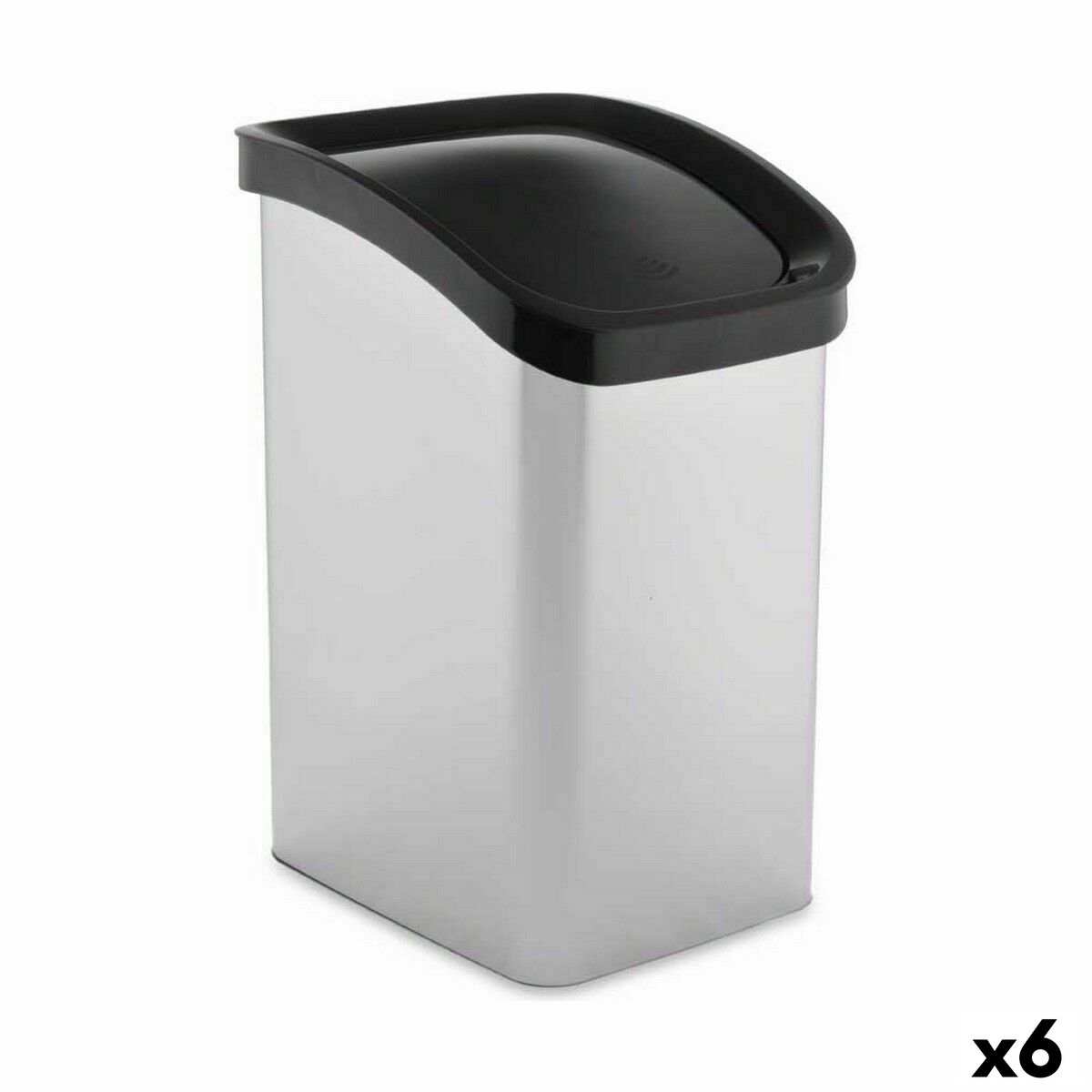 Cestino Berilo Argentato Plastica 23 L Oscillante (6 Unità)