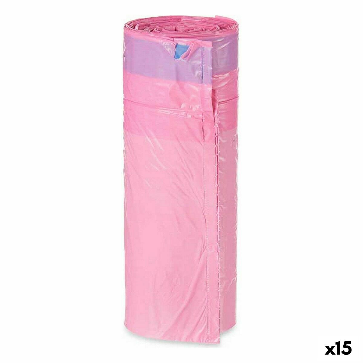 Sacchetti per la Spazzatura Rosa Polietilene 30 L Profumato Chiusura automatica 15 Unità