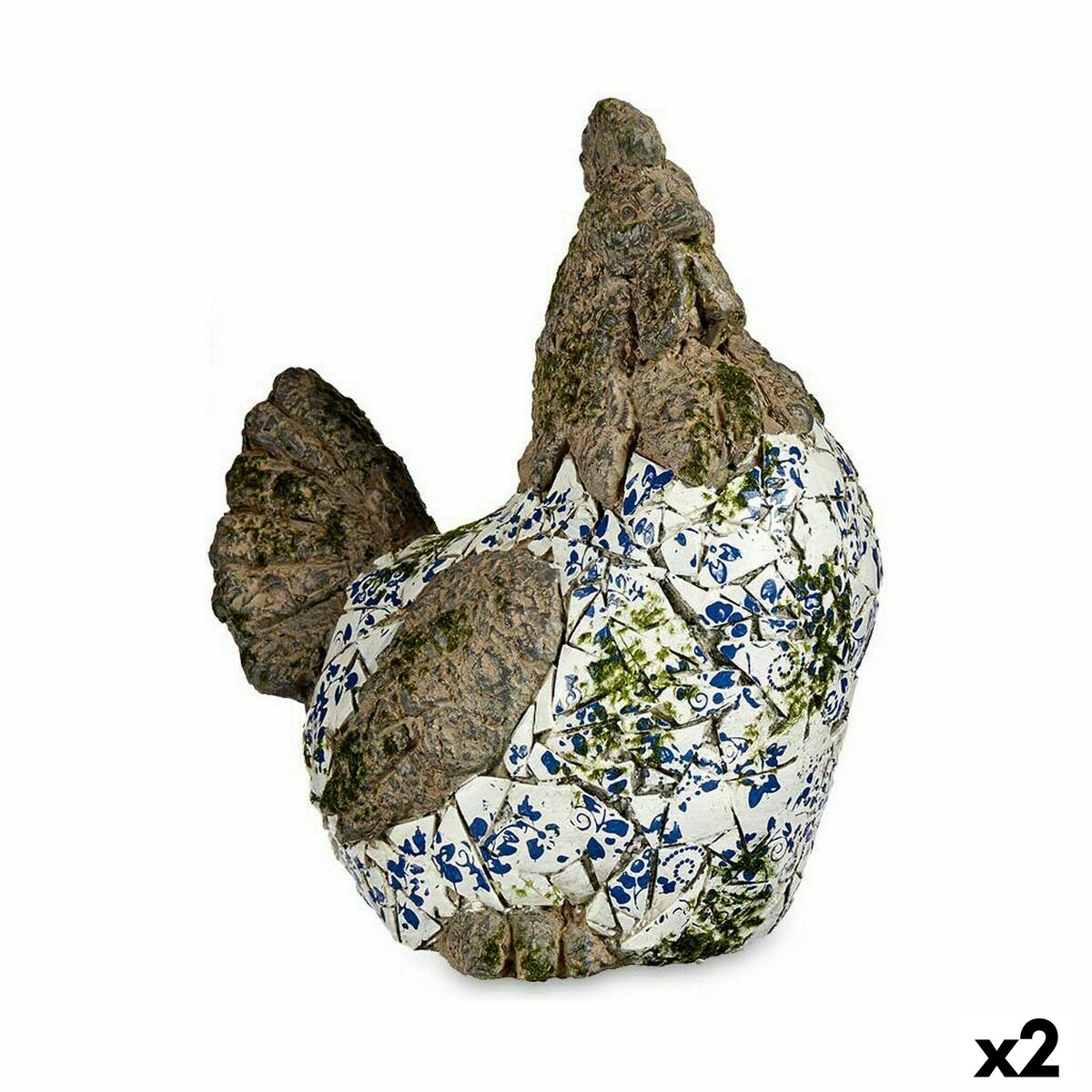 Statua Decorativa da Giardino Ibergarden Poliresina Gallina 22,5 x 39 x 34 cm (2 Unità)