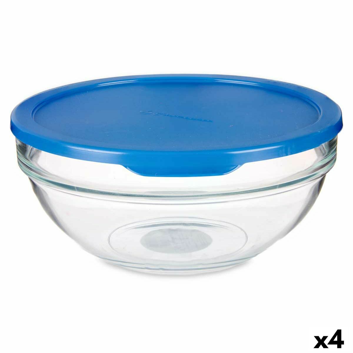 Porta Pranzo Rotondo con Coperchio Pasabahce Chefs Azzurro 1,135 L (4 Unità)