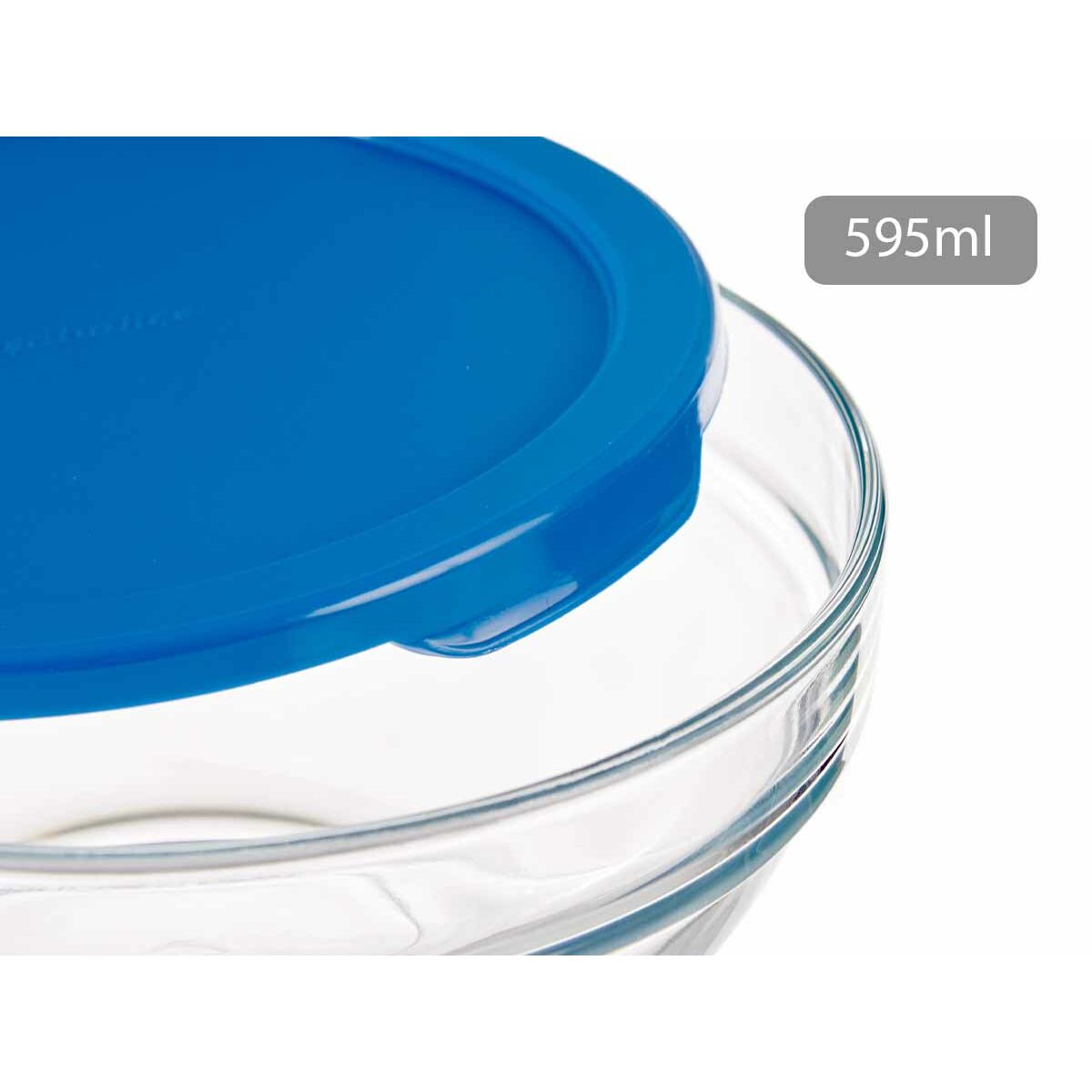 Porta Pranzo Rotondo con Coperchio Pasabahce Chefs Azzurro 595 ml (6 Unità) - Immagine 4