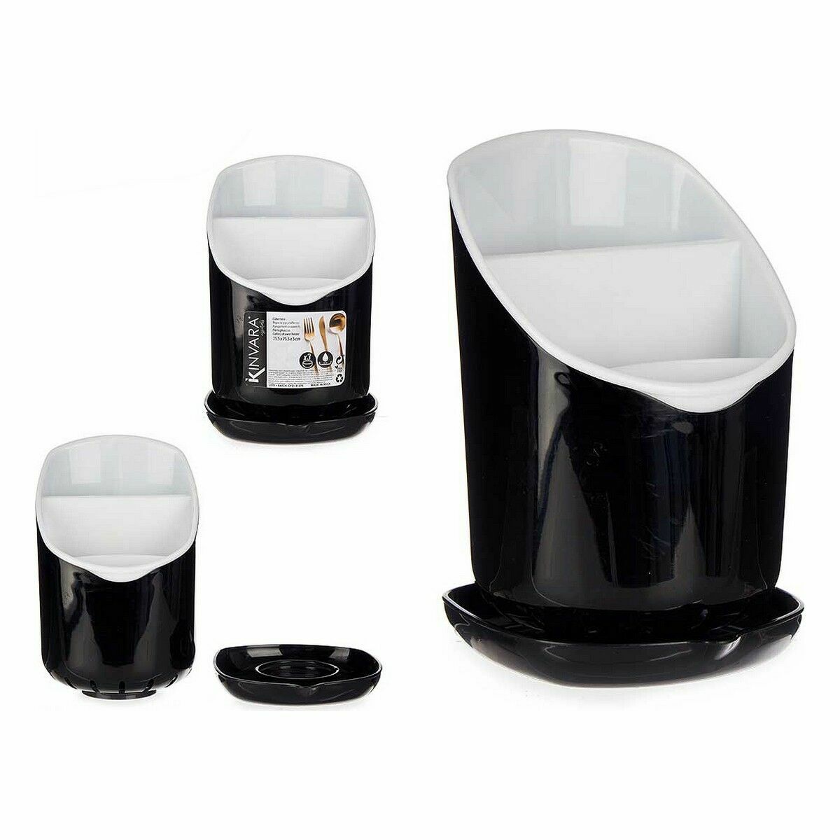 Scolaposate Kinvara Bianco Nero Plastica 12 x 19 x 12,5 cm Smoking (12 Unità) - Immagine 2