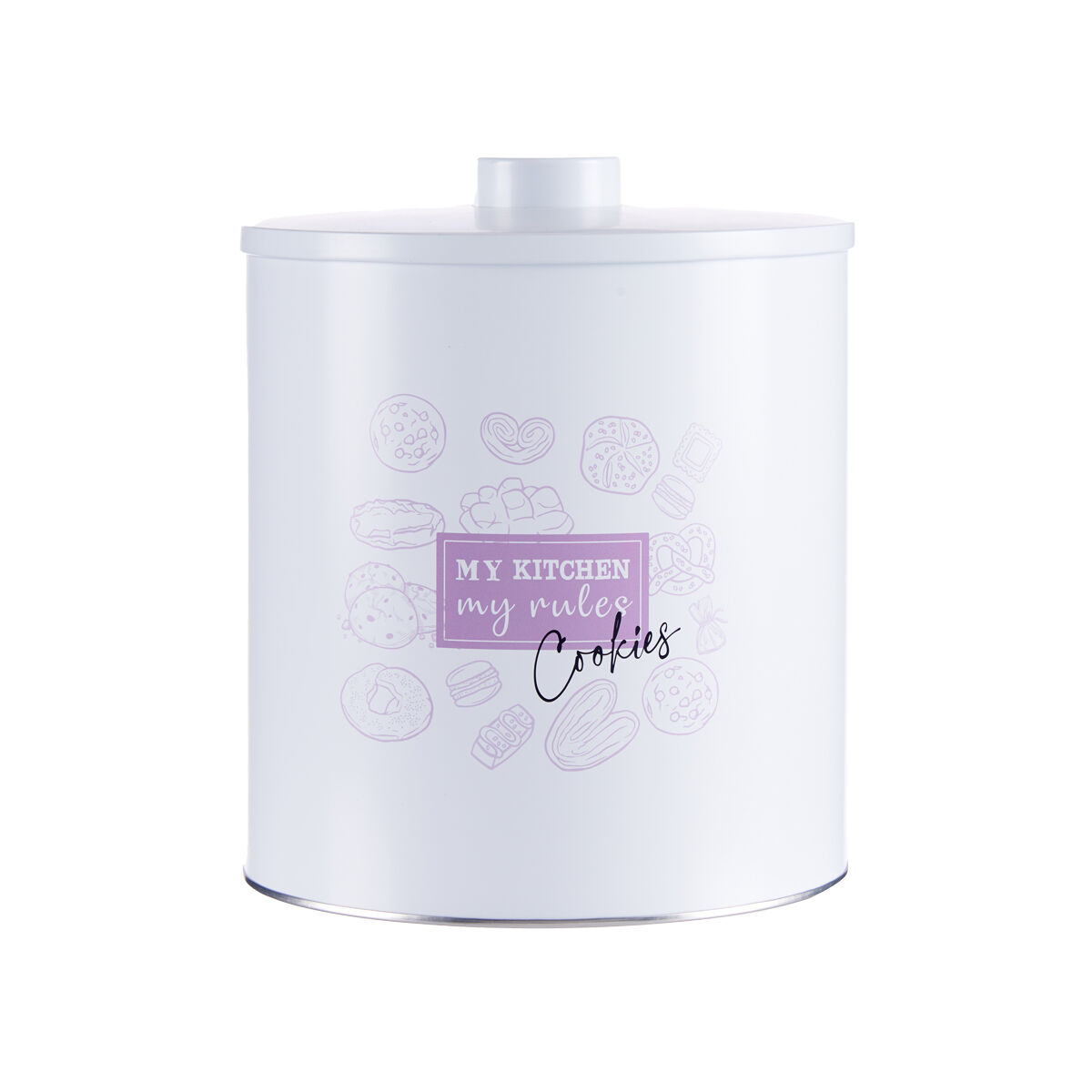 Scatola per biscotti e dolci Kinvara My kitchen My Rules Bianco Latta 17 x 20 x 17 cm (12 Unità) - Immagine 2