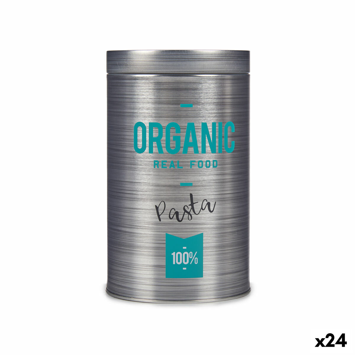 Barattolo in Metallo Kinvara Organic Grigio Latta 10,4 x 18,2 x 10,4 cm Pasta (24 Unità)