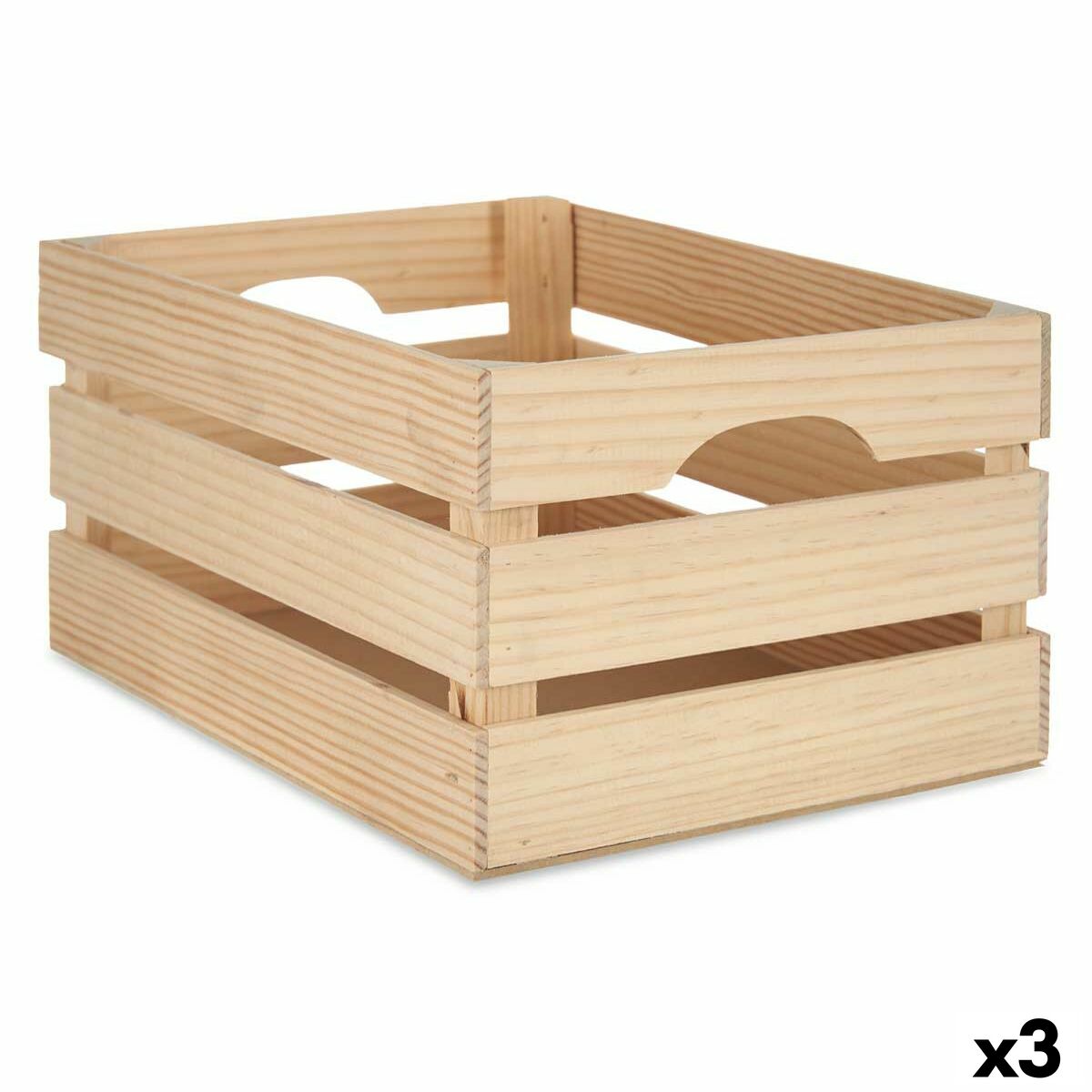 Scatola Decorativa Gift Decor Naturale Pino Legno di pino (3 Unità)
