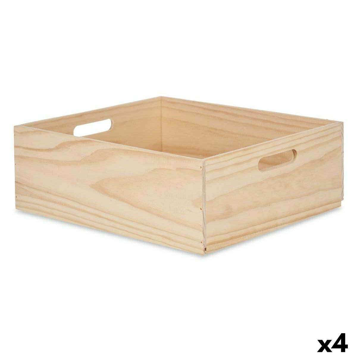 Scatola Decorativa Gift Decor Naturale Pino Legno di pino (4 Unità)