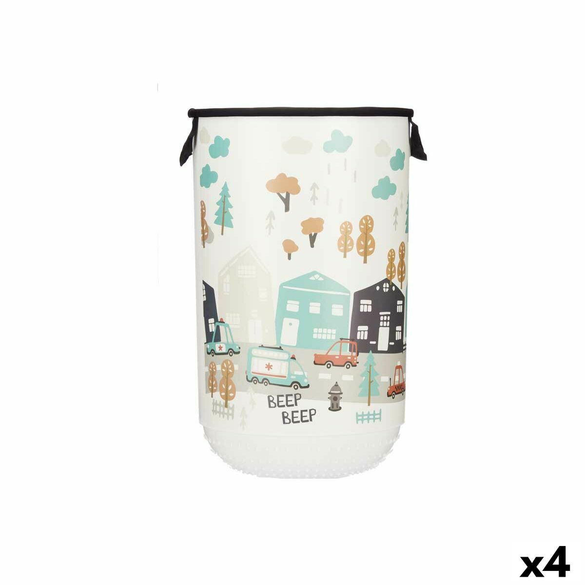 Cesto per i Panni Kipit Stoffa Plastica Per bambini Autostrada 40 L 34 x 52,3 x 34 cm (4 Unità)