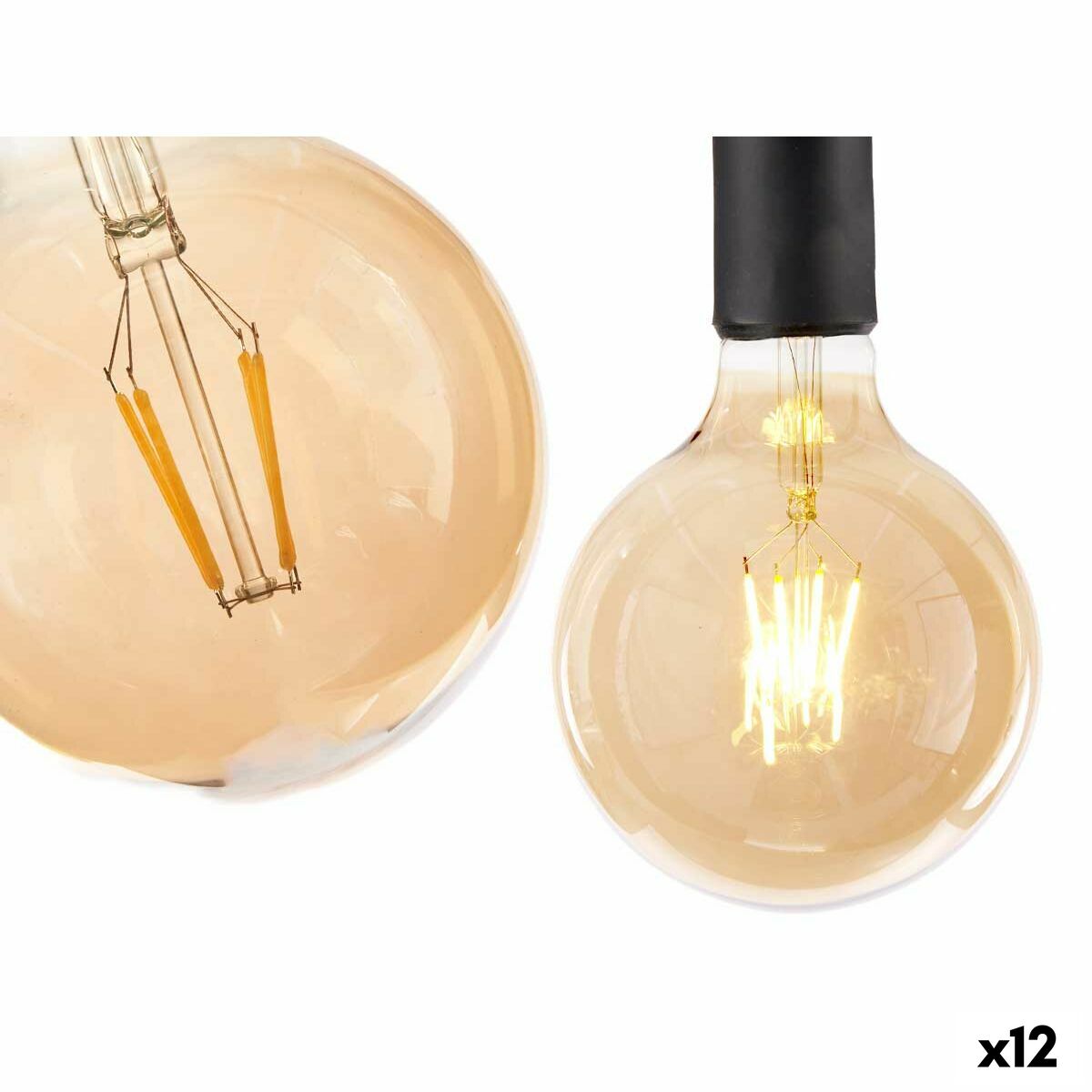 Lampadina LED Gift Decor Trasparente 4 W E27 12,5 x 17,5 x 12,5 cm Vintage 12 Unità