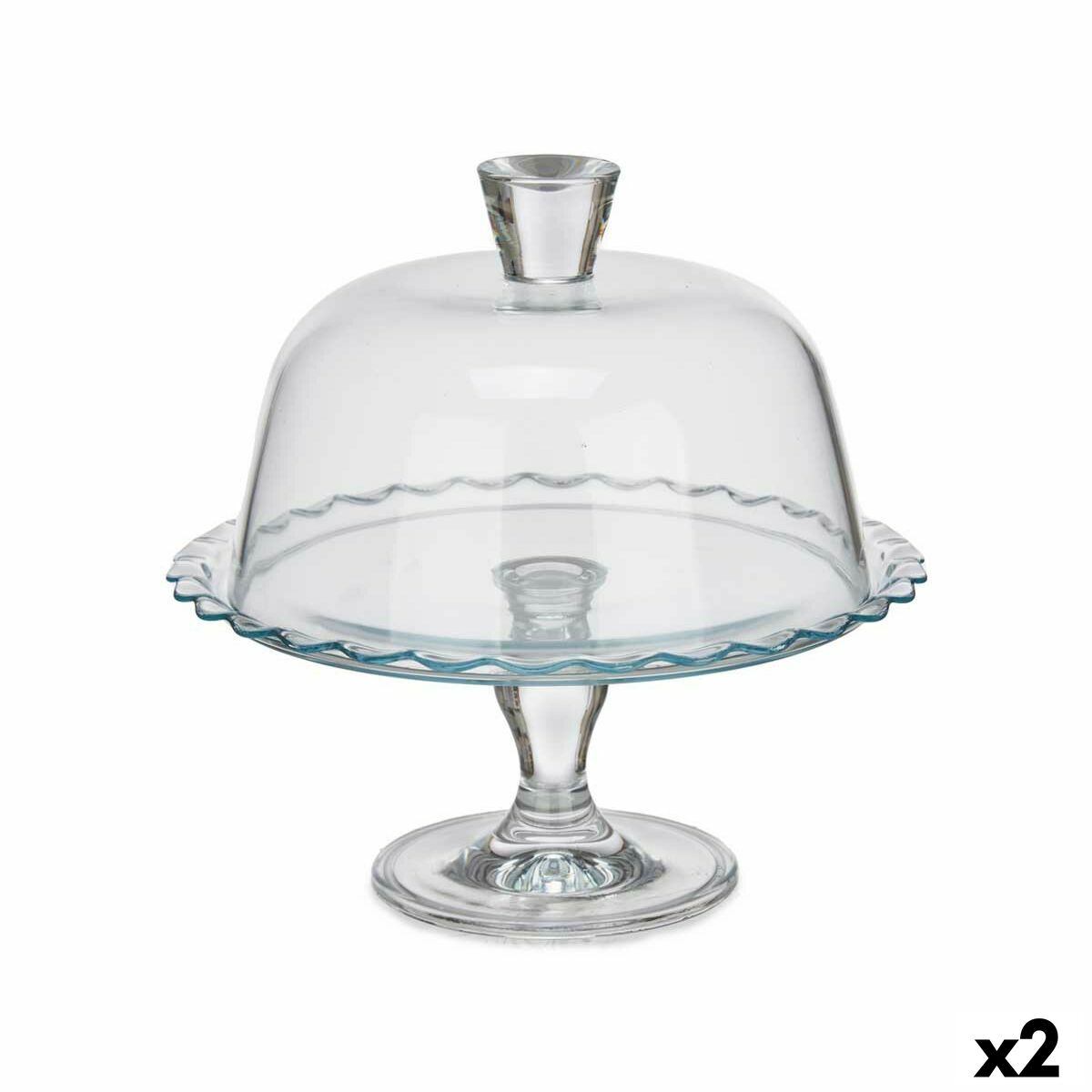 Porta torta Pasabahce Trasparente Vetro 26 x 26 x 26 cm (2 Unità)