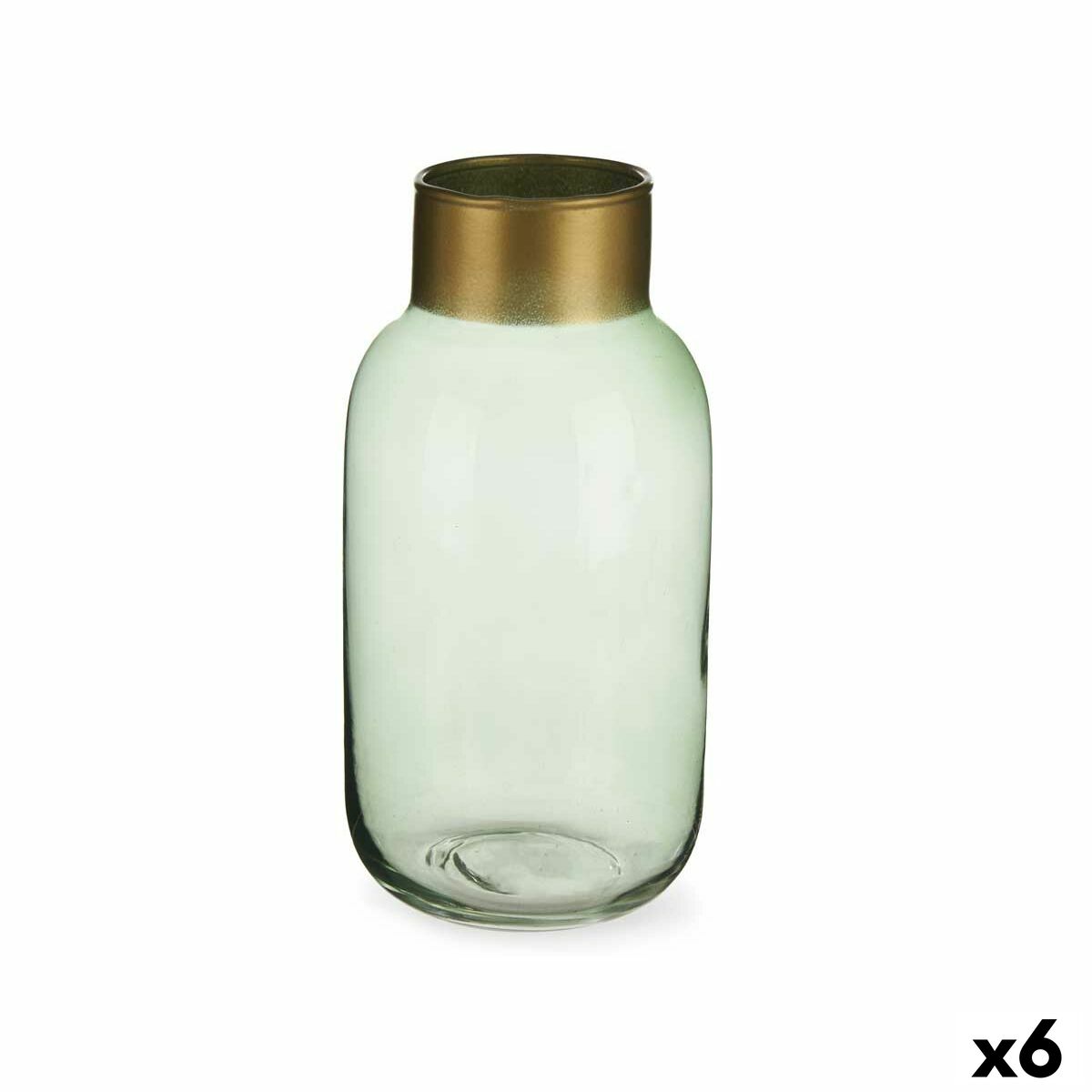 Vaso Gift Decor Verde Dorato Vetro 11,5 x 24 x 11,5 cm (6 Unità)
