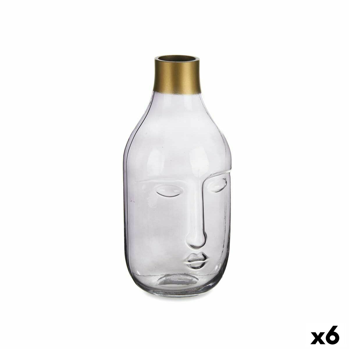 Vaso Gift Decor Grigio Vetro Viso 11 x 24,5 x 12 cm (6 Unità)