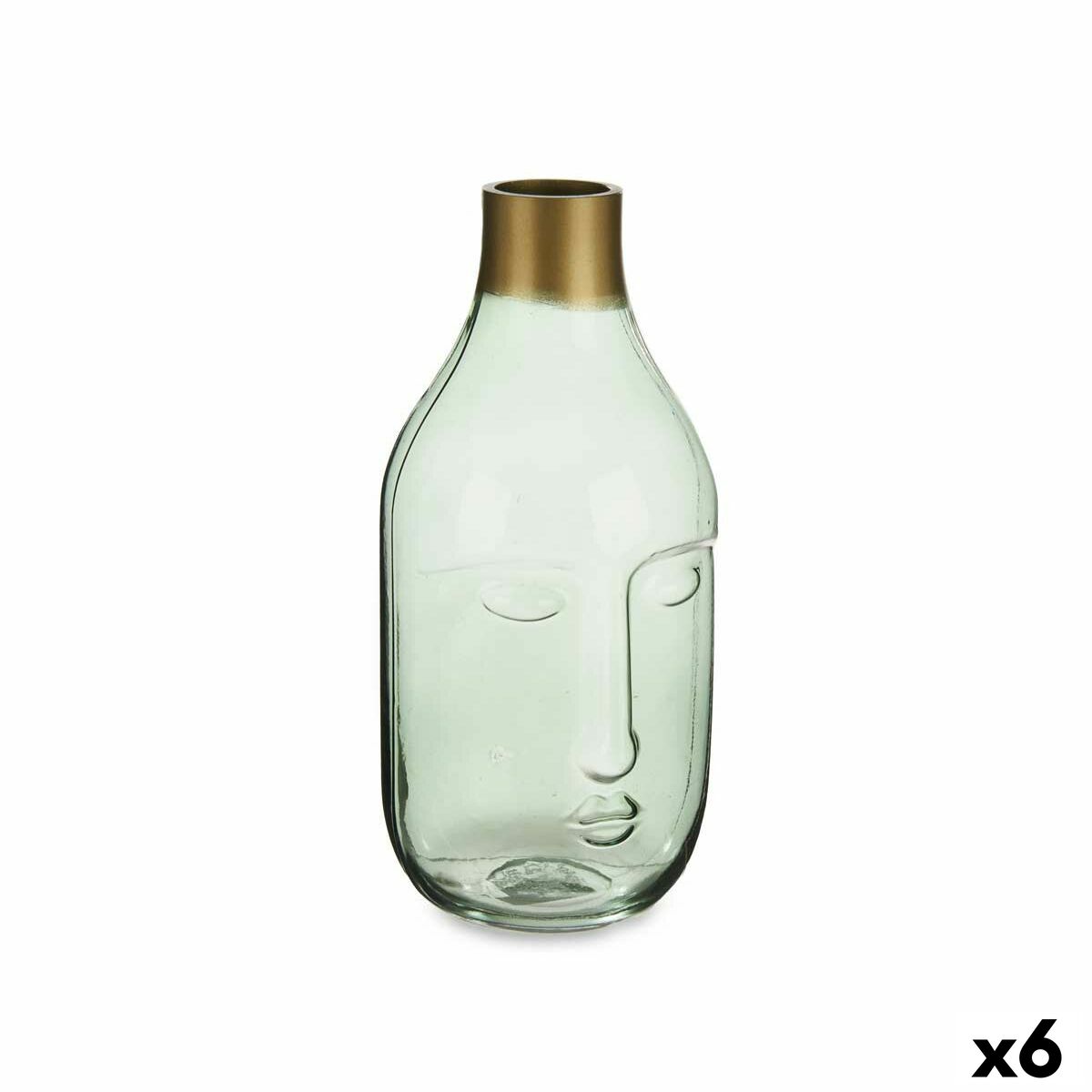 Vaso Gift Decor Verde Vetro Viso 11 x 24,5 x 12 cm (6 Unità)
