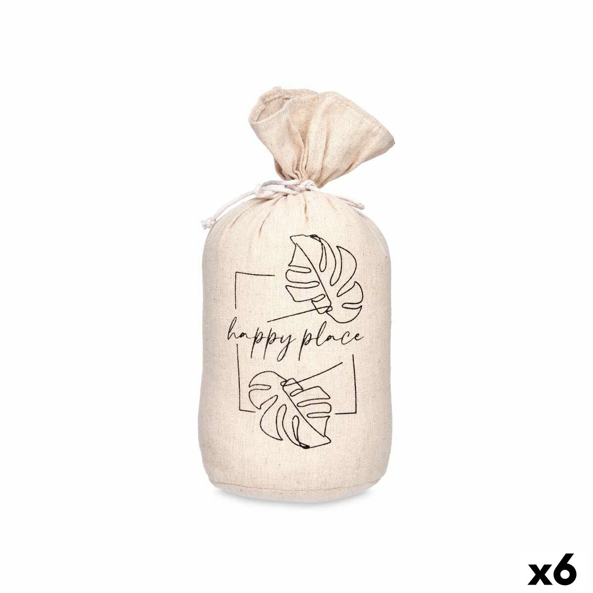 Fermaporta Gift Decor Happy Place Stoffa 13 x 26 x 13 cm Sacco (6 Unità)