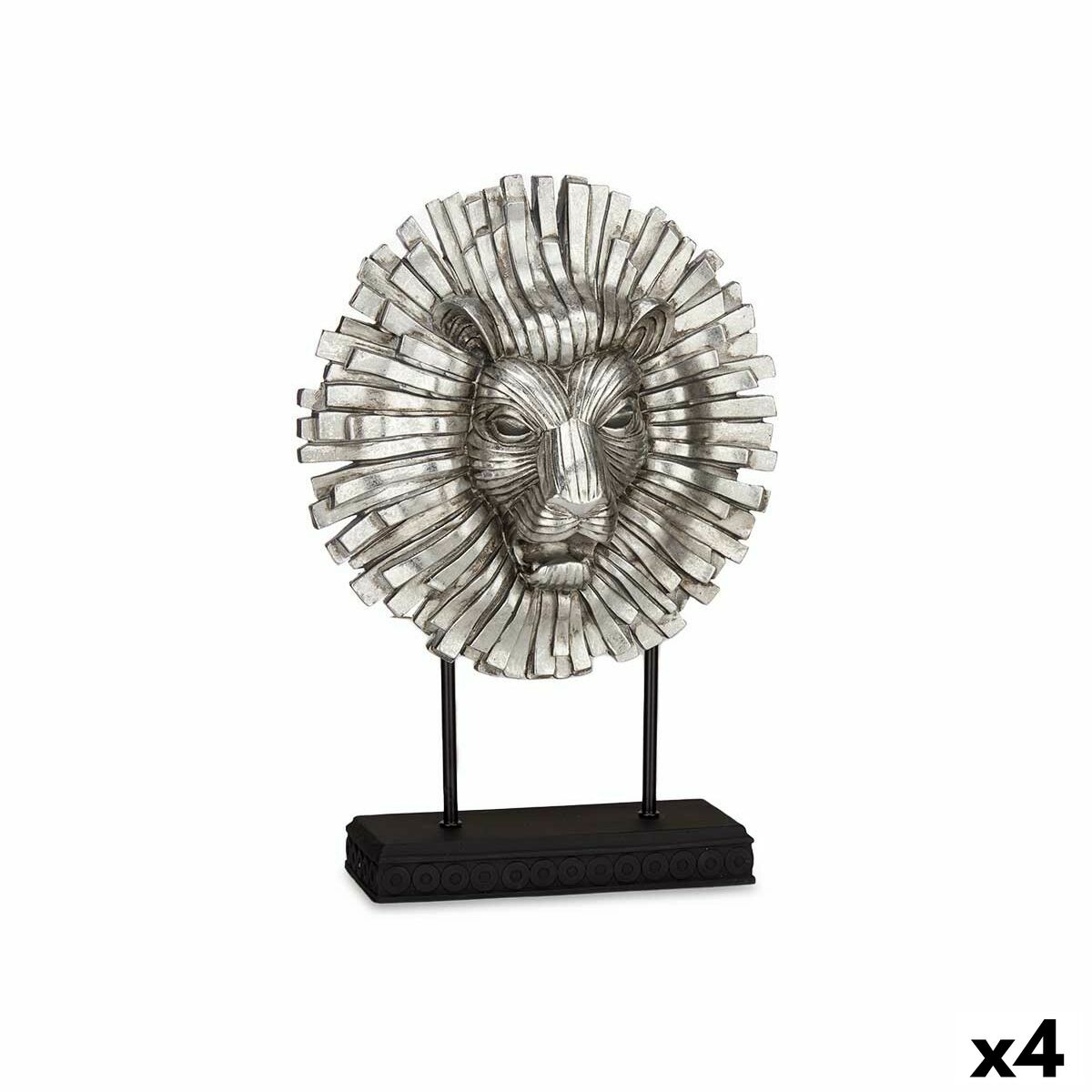 Statua Decorativa Gift Decor Argentato Argento Leone 28 x 38,5 x 11,5 cm (4 Unità)