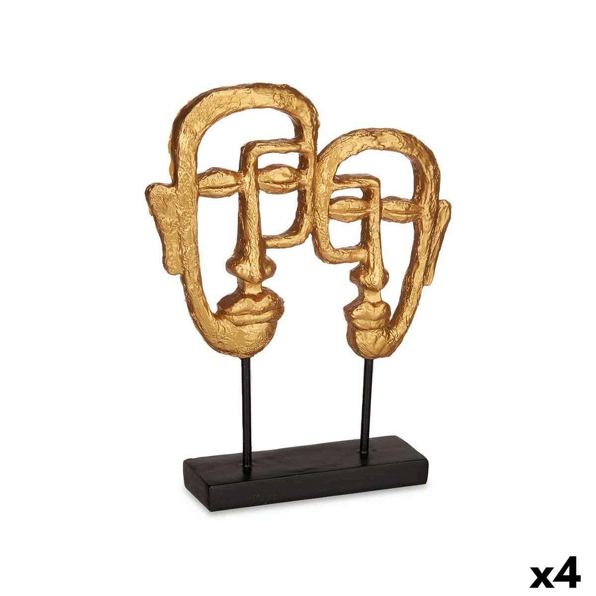 Statua Decorativa Gift Decor Dorato Viso 27 x 32,5 x 10,5 cm (4 Unità)
